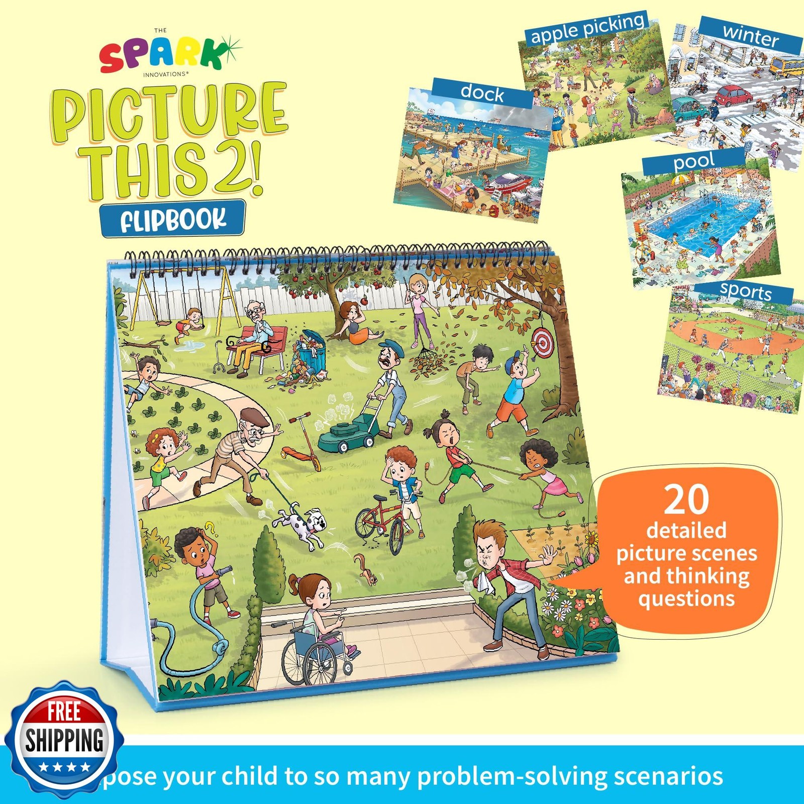 SPARK INNOVATIONS Picture Cards and Emotion Book, SEL Story Cards, Homeschool