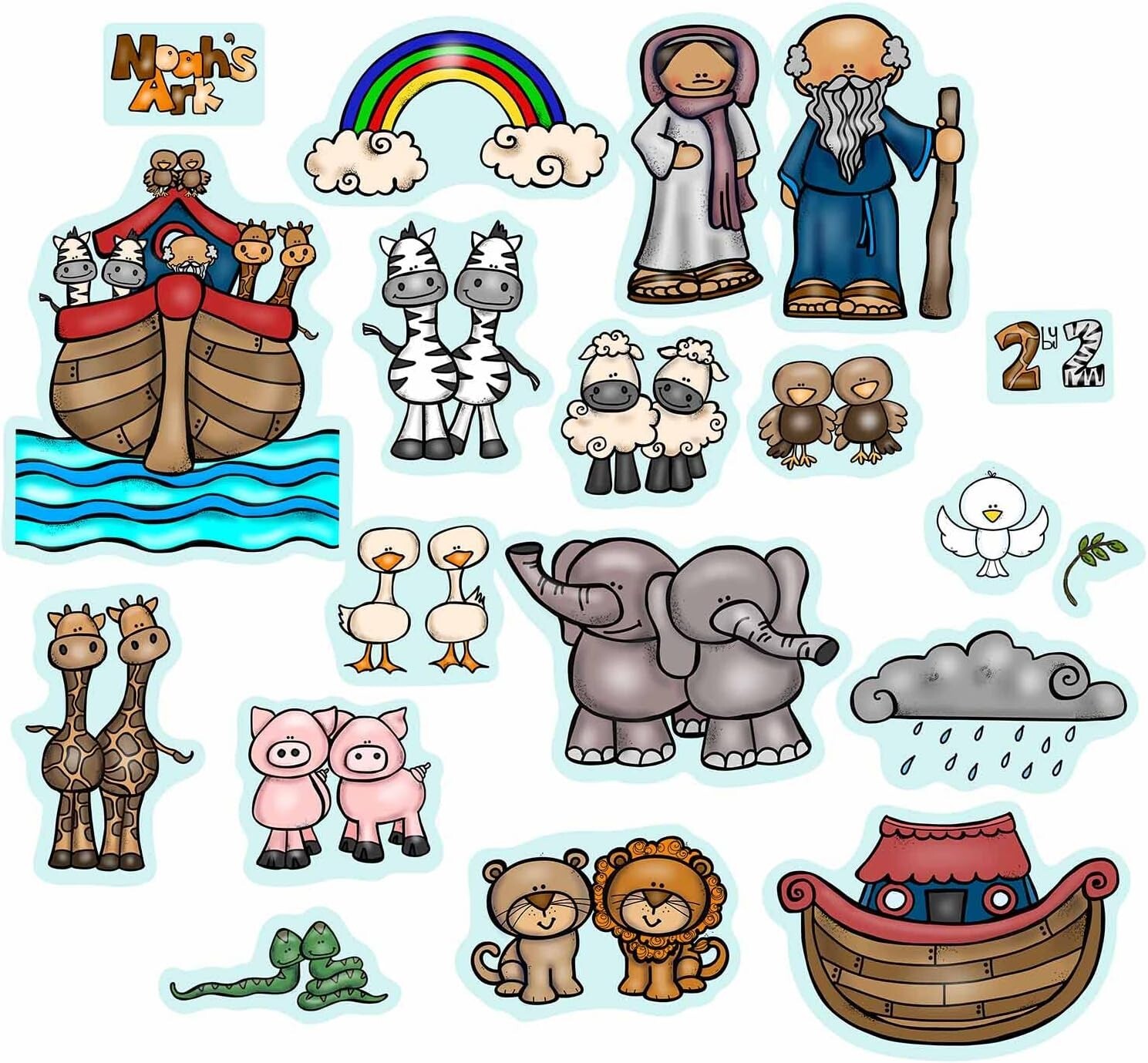 Noah’s Ark Felt Figures Bible Flannel Board Stories 20 pieces lesson activity