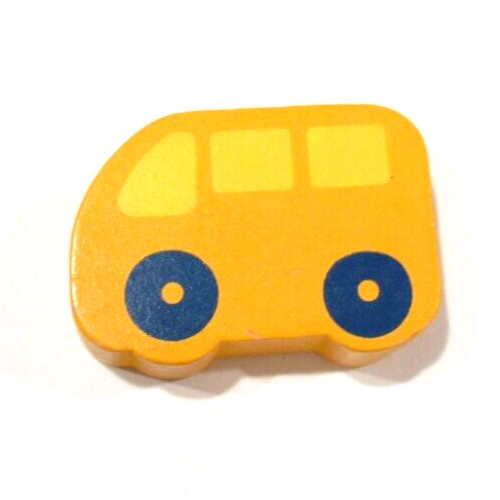 Lot of 7 Colorful Wooden Beads Bus Train Car Tree Stop Sign Tractor Boat / Ship