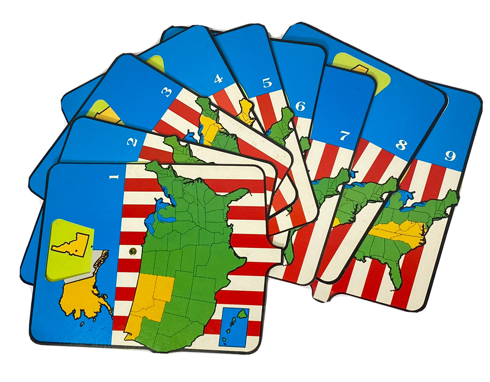 Vintage US Map Discs States and Capitals Children’s Learning Game Homeschool