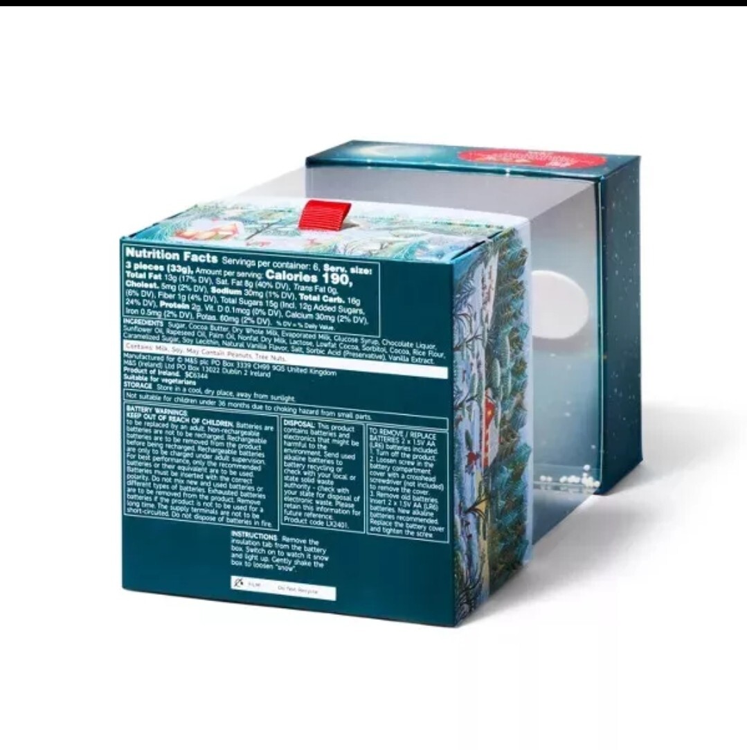 M&S The Magical Snowing Chocolate Forest Milk Truffle Light Up Box 200g
