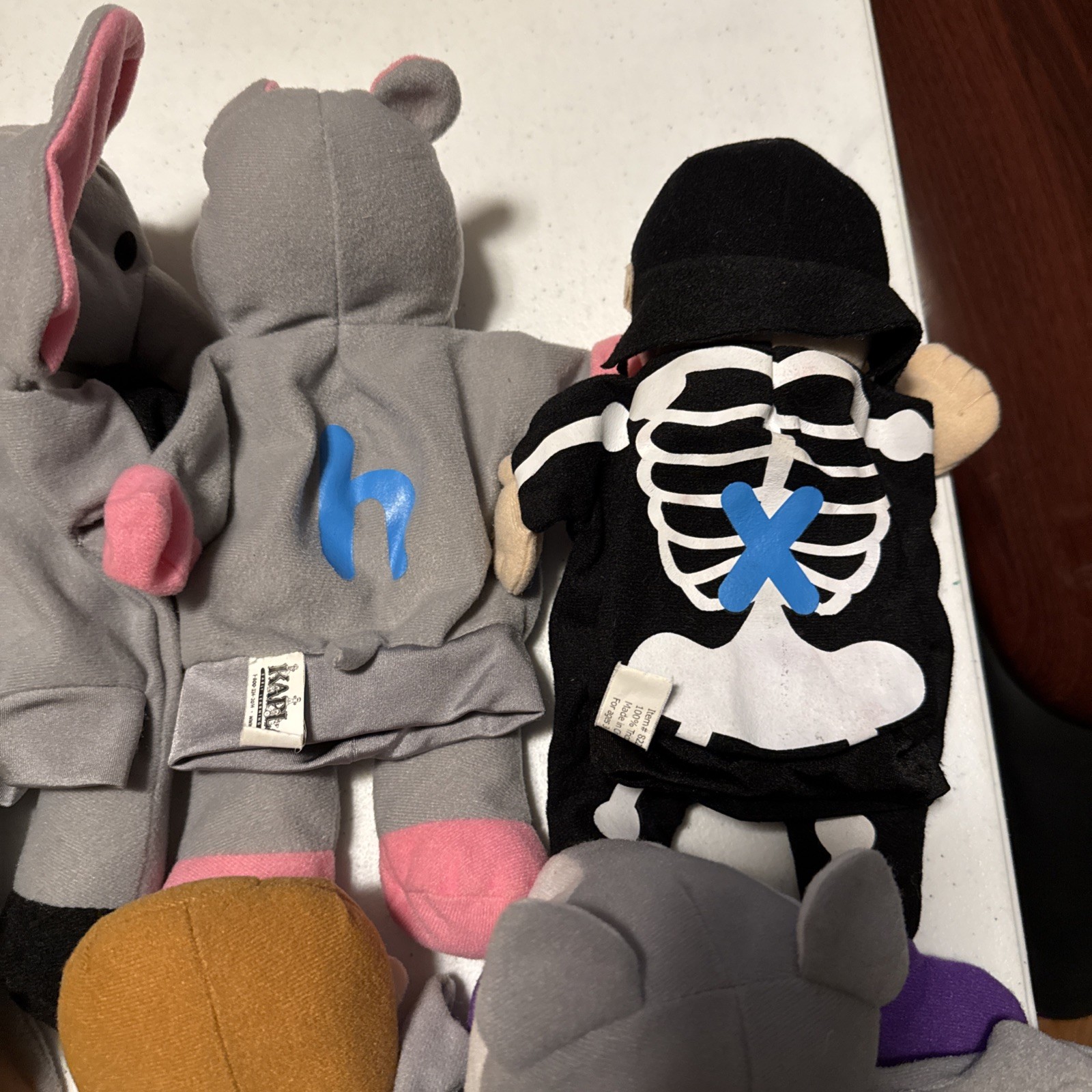 Lot of 11 Kaplan Early Learning Letter Alphabet Animal Job Plush Hand Puppets
