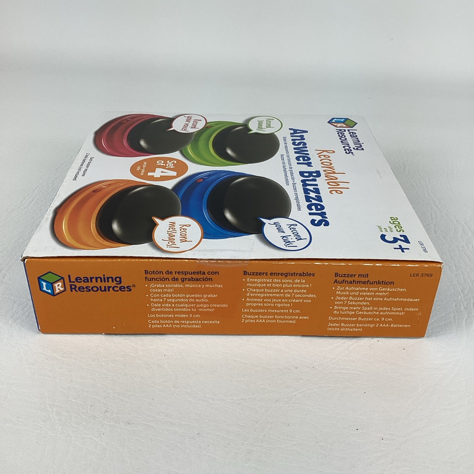 Learning Resources Recordable Answer Buzzers Custom Buttons Color Base Set