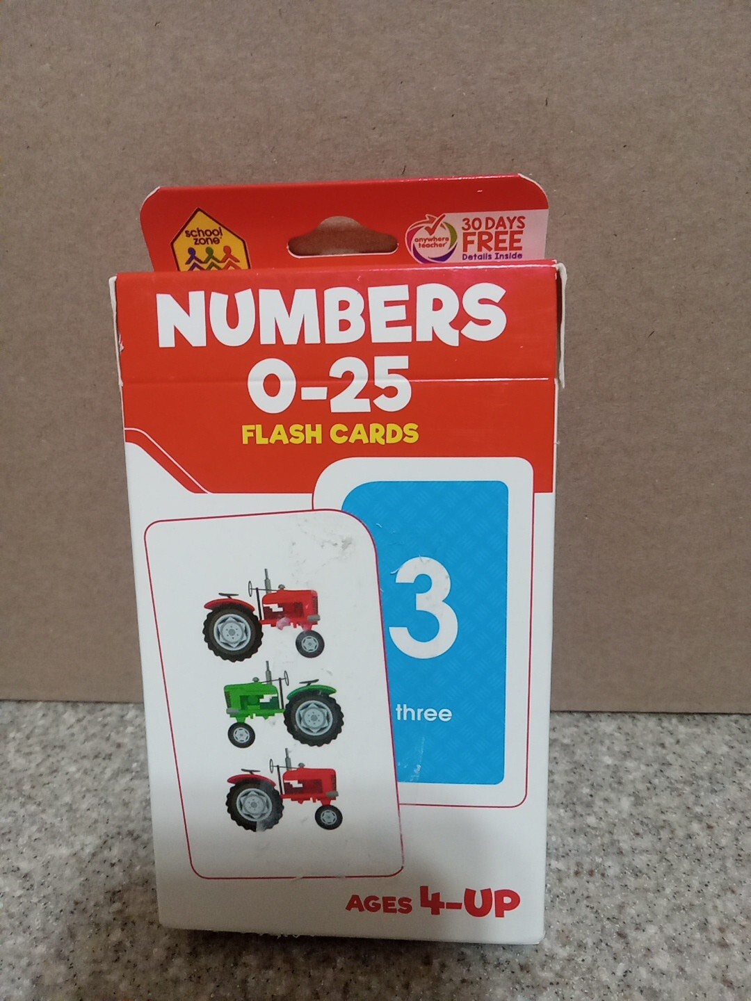 School Zone Numbers 0-25 Flash Cards