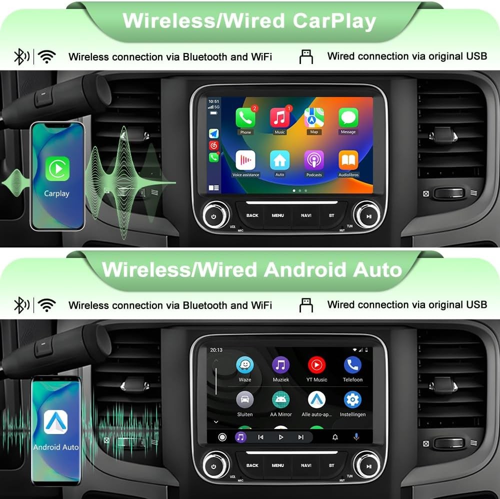 Car Radio Upgrade for Dodge RAM 1500 2500 3500 2013 2014 2015 2016 2017 2018,…