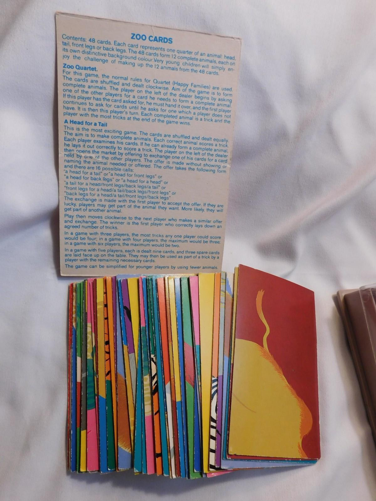 Zoo Cards A Tail for a Head A Child’s Play Quartet Made in West Germany Vintage