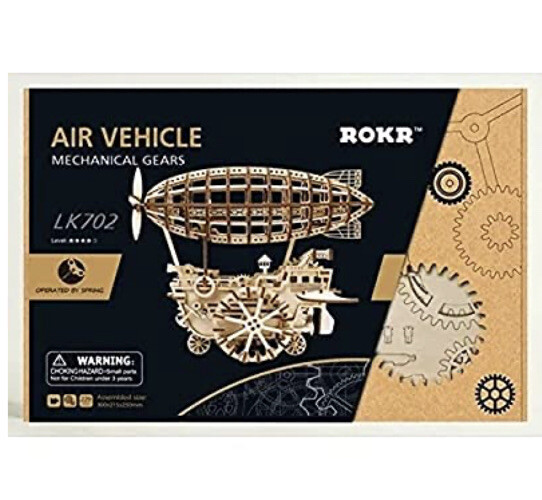Robotime ROKR 3D Puzzle Wooden Craft Air Vehicle Mechanical Gears LK702 Sealed