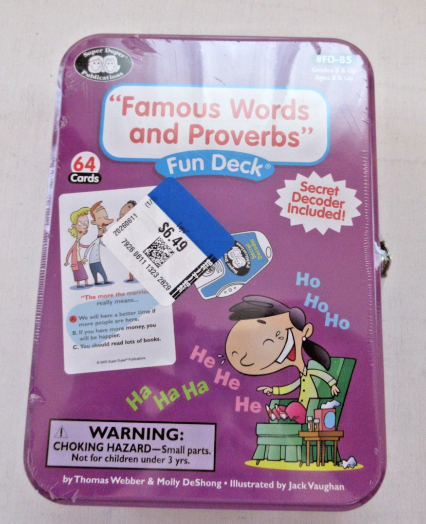 Super Duper Publications Proverbs Cards Speech Special Ed Teacher New Sealed