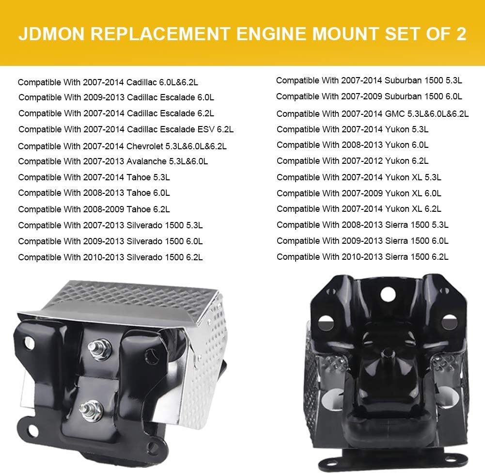 JDMON Compatible with Engine Motor Mount with Heat Shield Cadillac GMC Chevy
