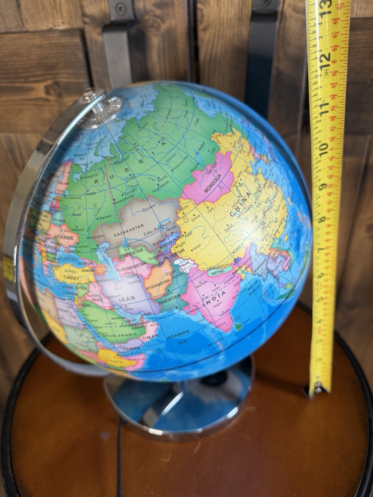 Smart Wallaby Rotating Globe w/ USB Light-Up LED | 8″ Desktop World Map