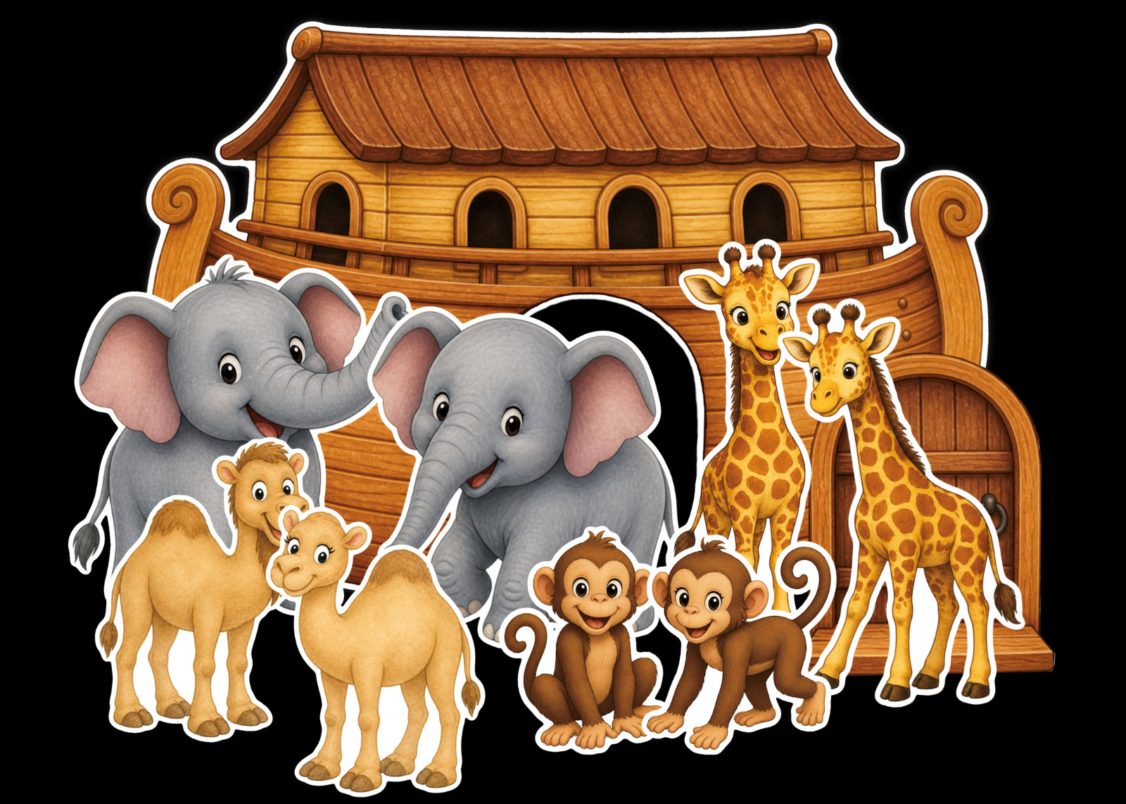 Who Built the Ark?/Noah’s Ark 53-pc Flannel Felt Board Story