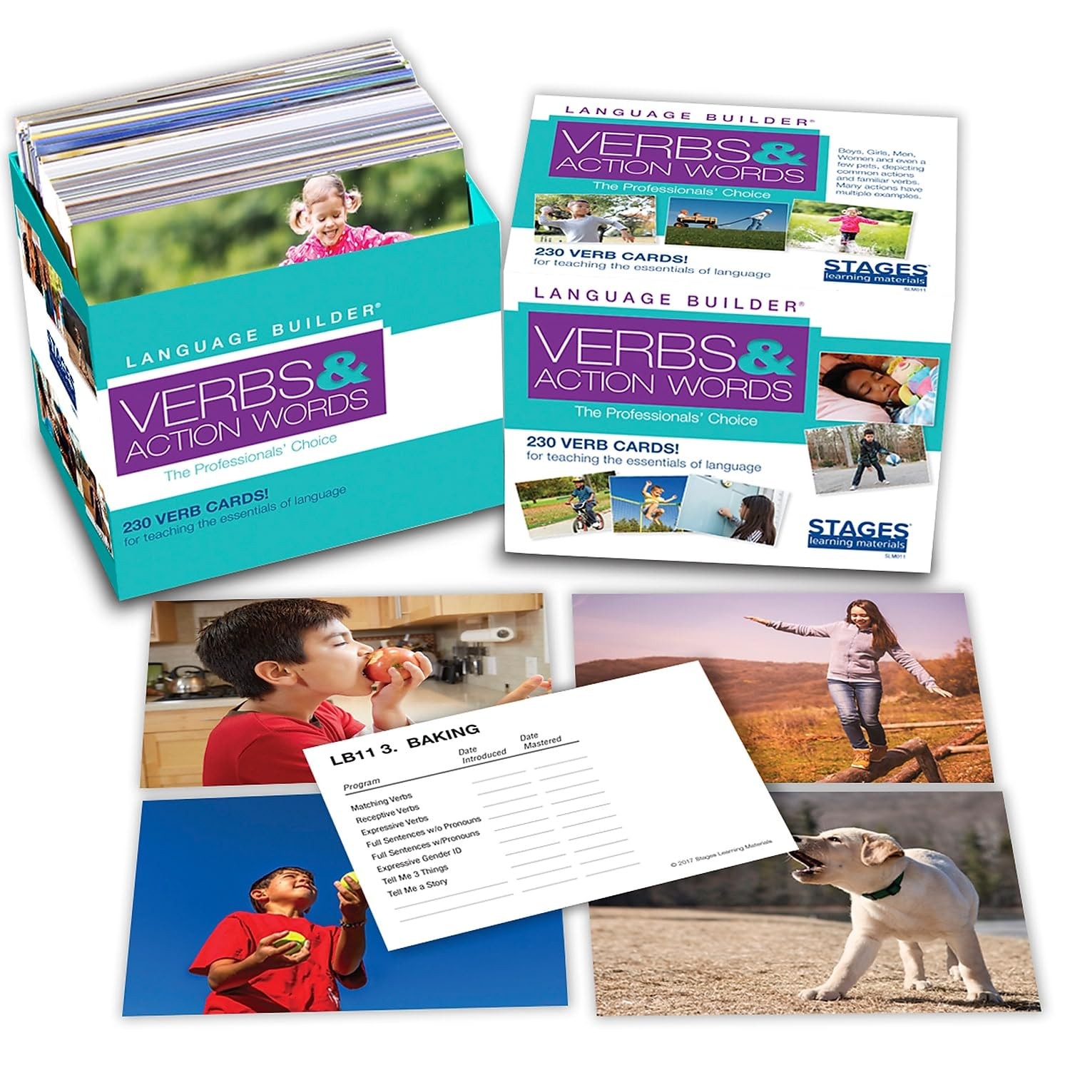 Language Builder Verbs Action Words Flash Card Set 230 Cards for Kids Learning