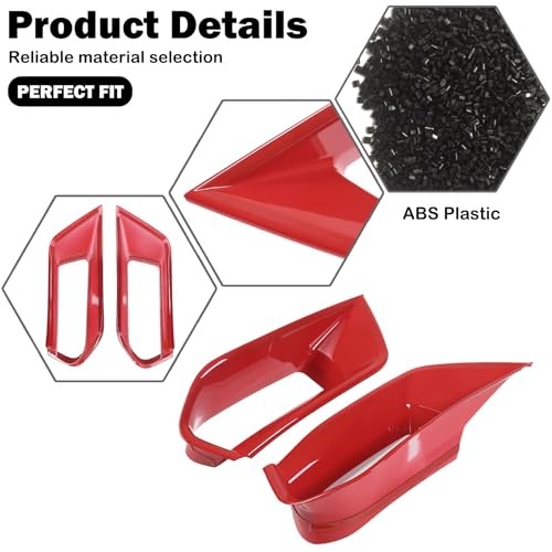 Front Bumper Side Air Duct Vent Frame for Corvette C7 Z06 2014-2019 ABS Car Red