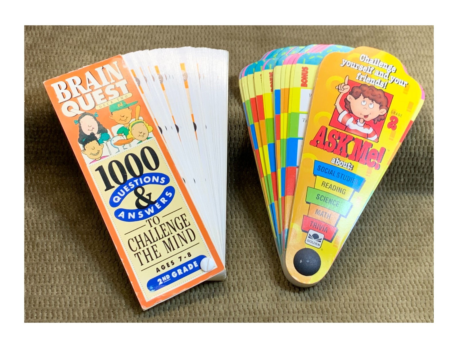 1992 VINTAGE BRAIN QUEST QUESTIONS & ANSWERS GOLDEN’S ASK ME! LEARNING GRADE 2