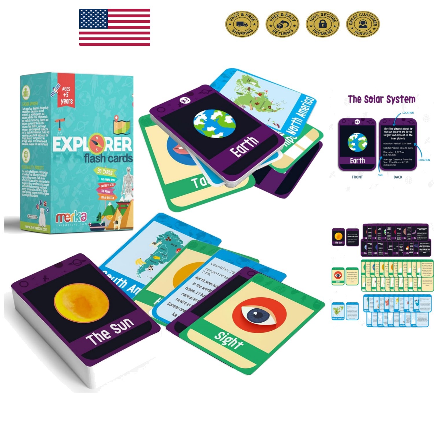 Bright and Colorful 90-Count Flash Cards – Perfect for Homeschool Education