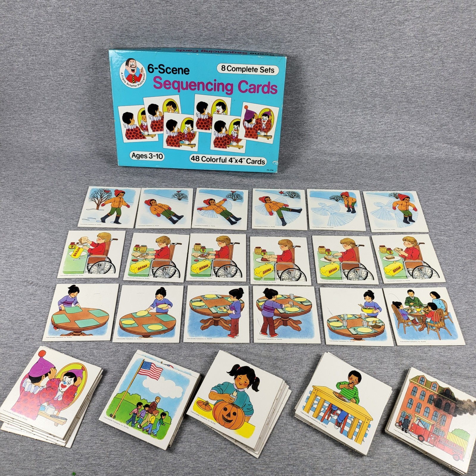 Vintage Frank Schaffer 6 Scene Sequencing Cards 8 Complete Sets 48 Cards