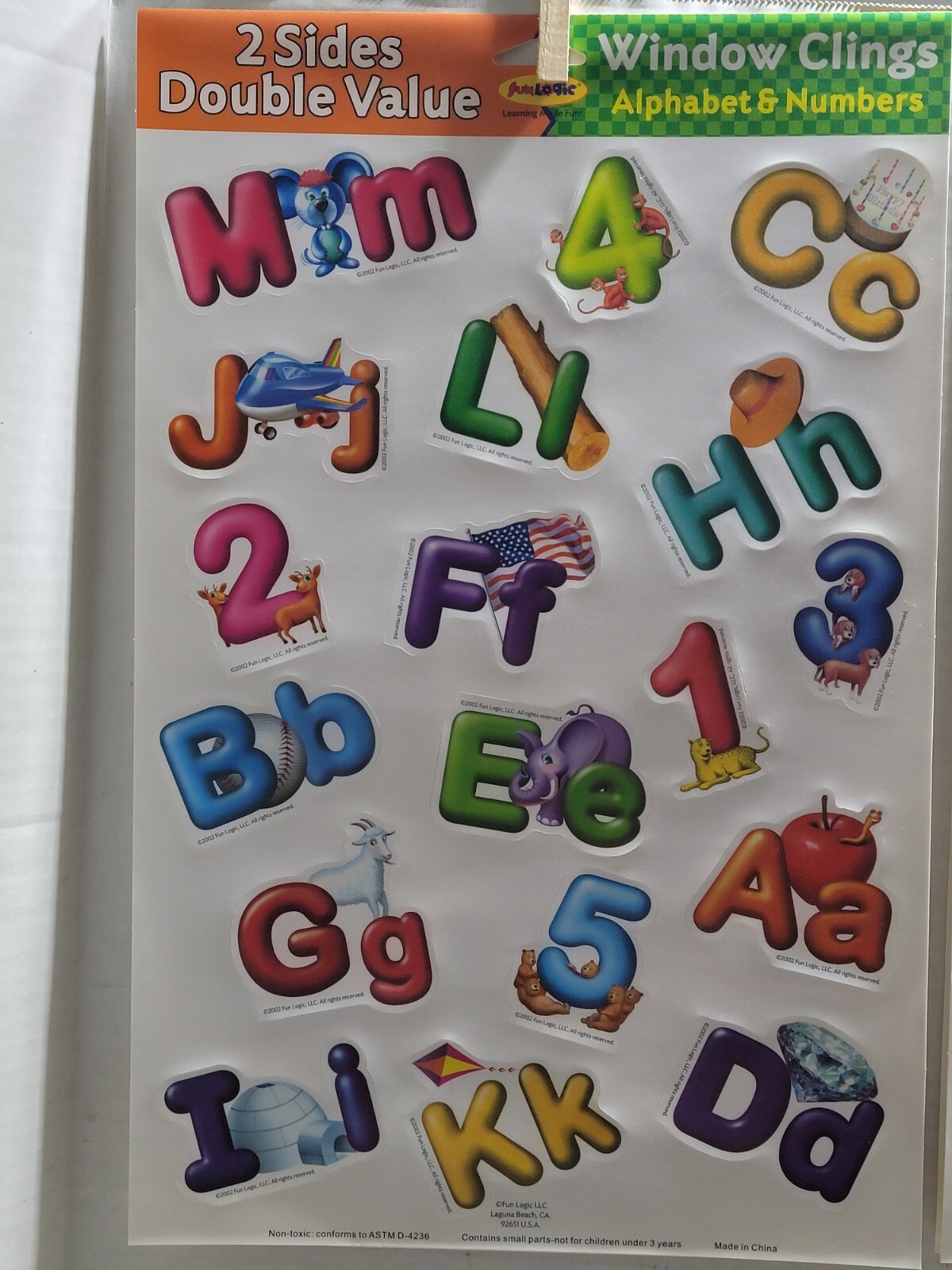 6 FULL SETS OF ALPHABET WINDOW CLINGS + NUMBERS 0-9 EDUCATIONAL HOME SCHOOL NEW