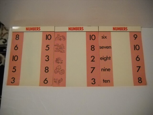 Vintage Wipe-Off Cards Numbers 1-10 Set Of 12 Plastic Coated Trend 1972 Rare!