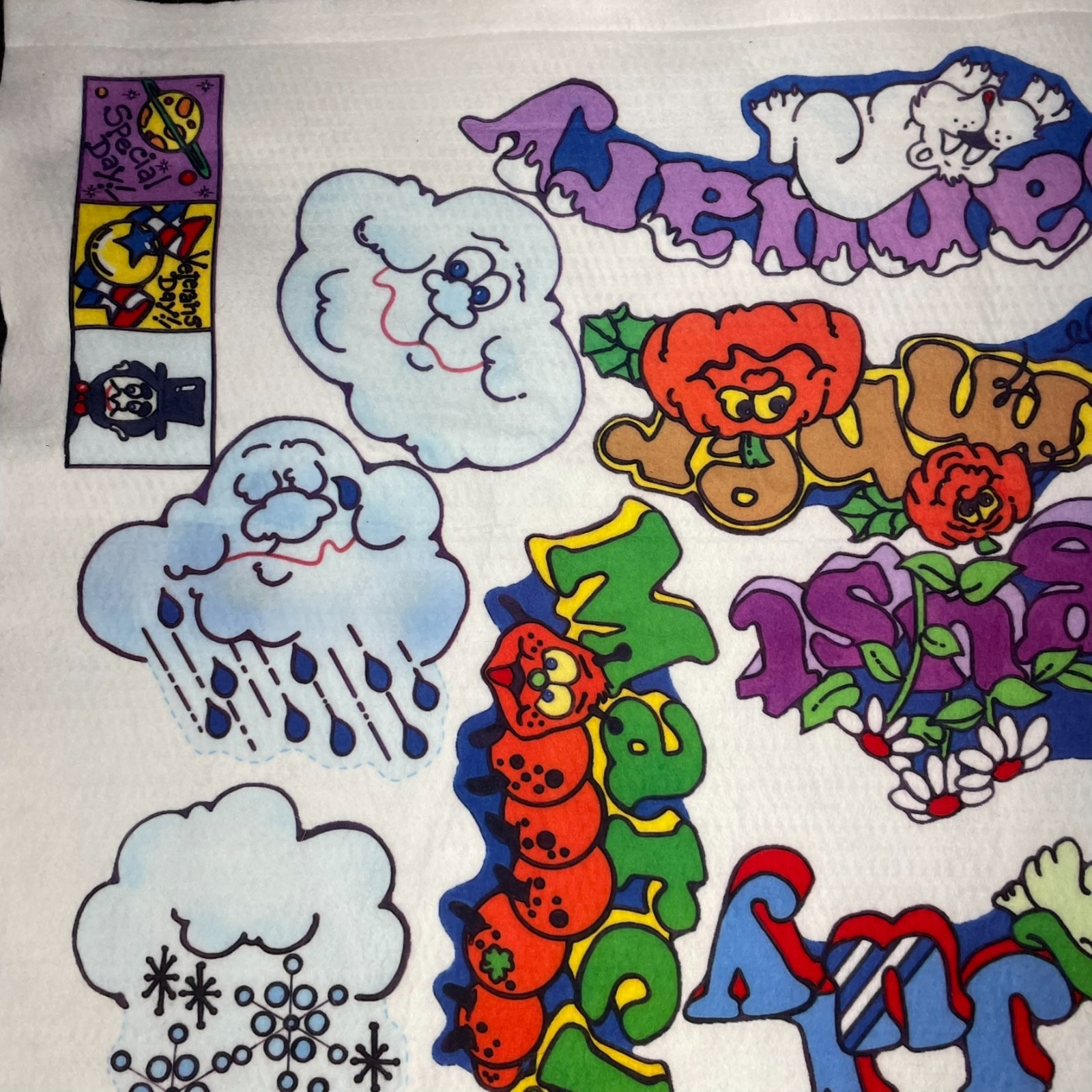 Vintage Story Teller See Touch Learn Felt Sheet Uncut 31×37 Approx