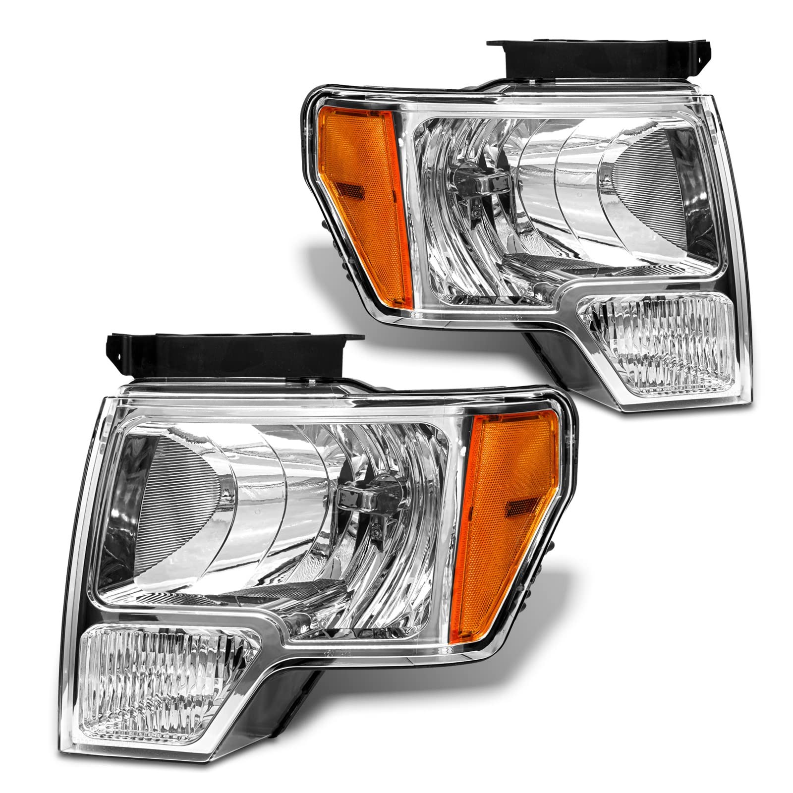 Headlight Assembly Ford F150 2009-2014 Chrome Pair