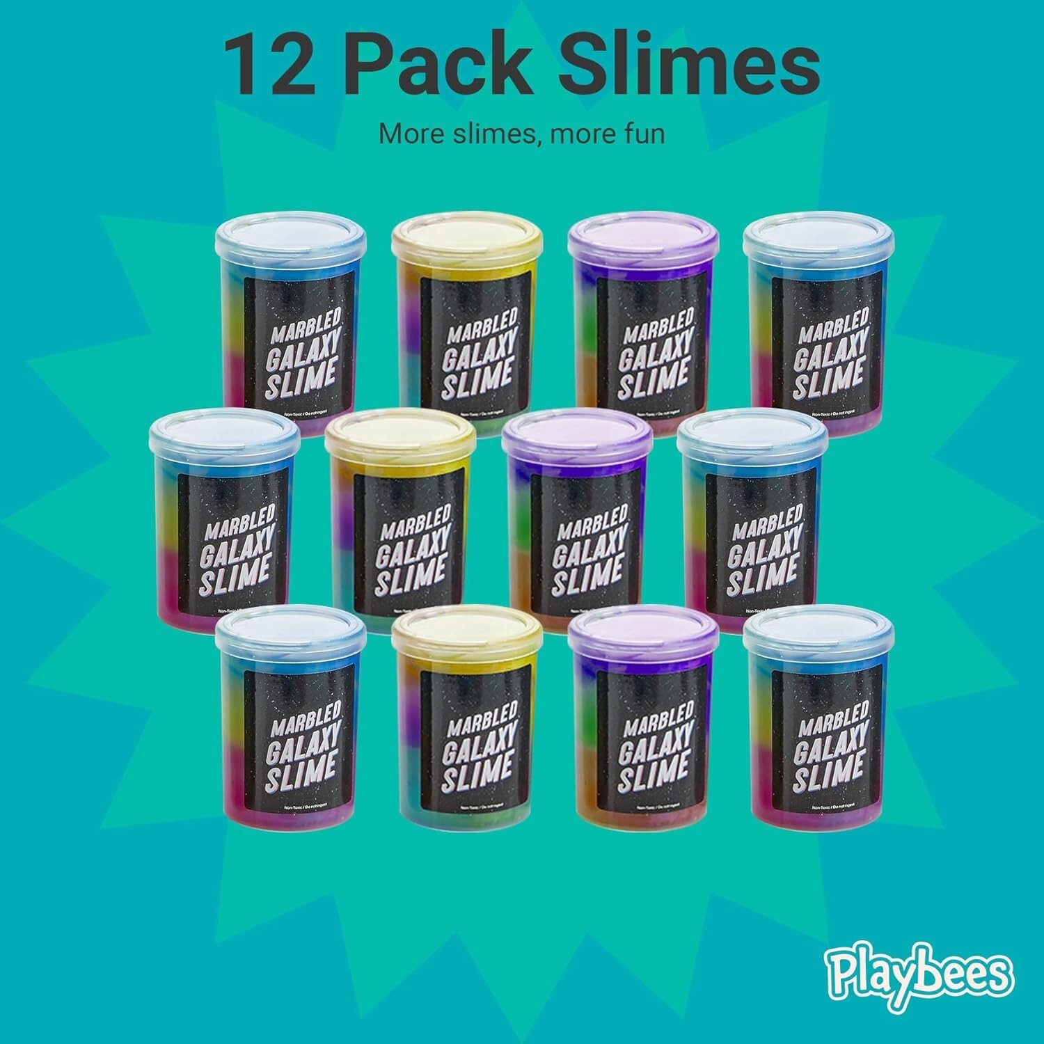 Marbled Galaxy Slime – 12 Pack – Cosmic Galaxy Gooey Unicorn Fidget Kit