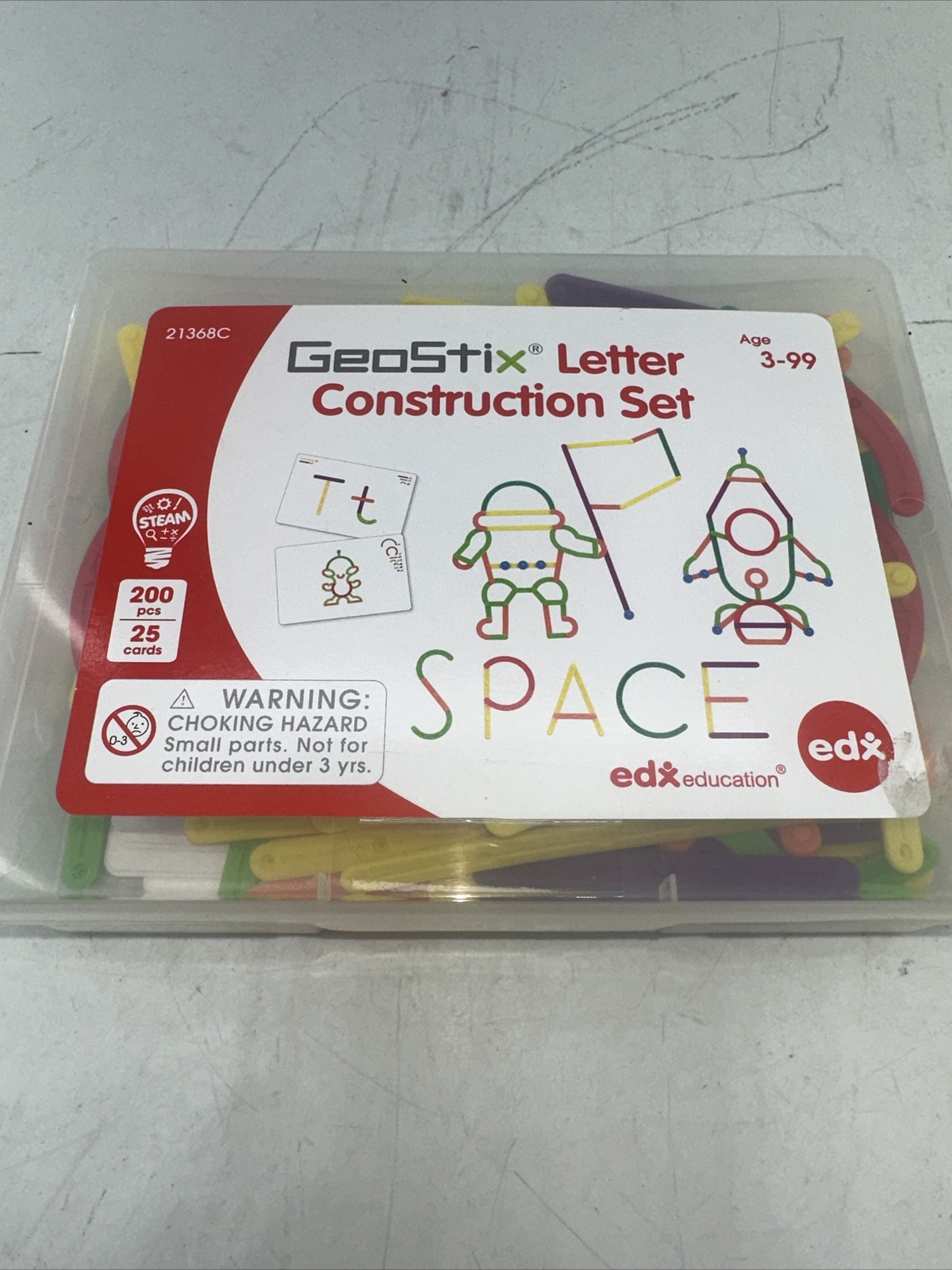 GeoStix Letter Construction Set – 200 Connecting Sticks – 50 Activities