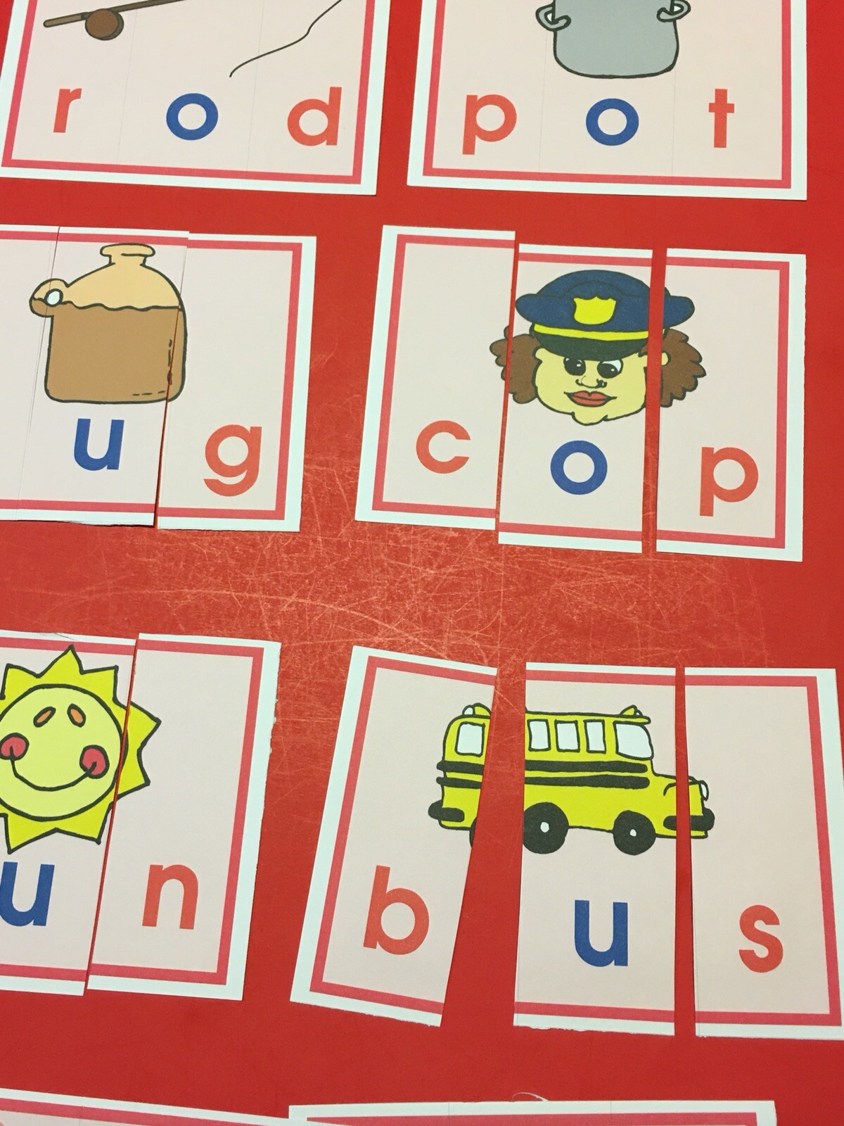 The Pink Series – 40 CVC Word Puzzles – Laminated Montessori materials