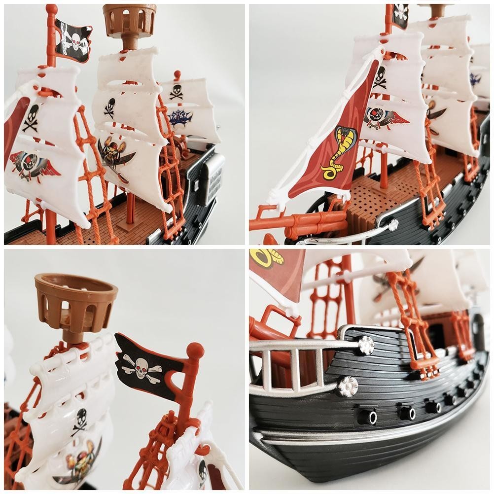 Childrens Kids Pirate Ship Pretend Toy Ornaments Durable Pirate Ship Model Kids