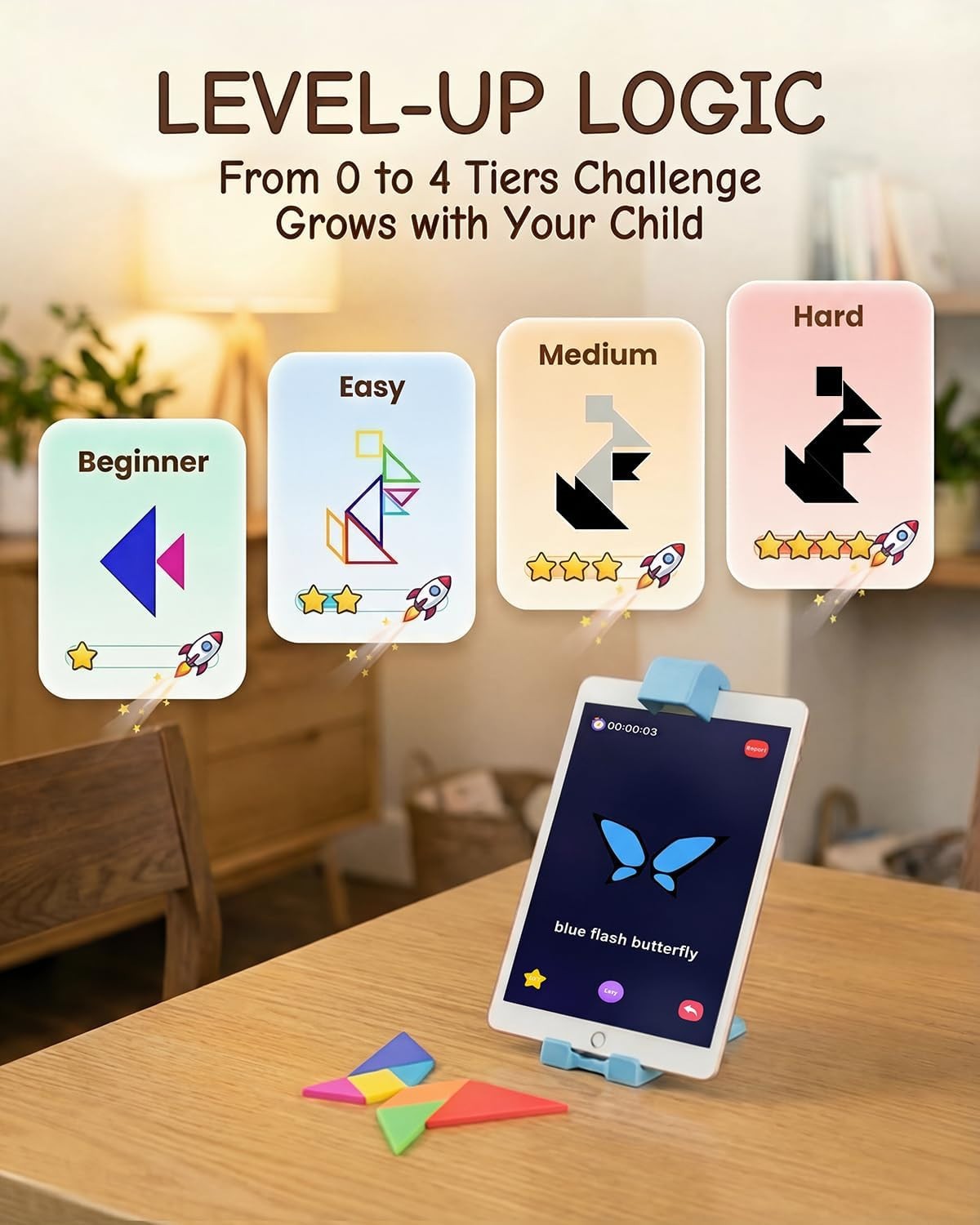 AR Tangram STEM Puzzle Toy Kids Ages 4-6 Educational Learning Game