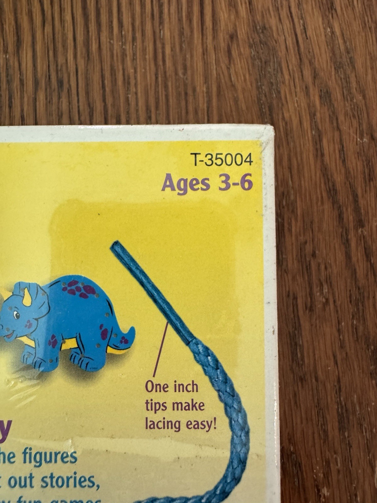 Prehistoric Pals Lace Trace n Play Dinosaurs 6 Lacing Cards Sewing 1998 NEW Toys