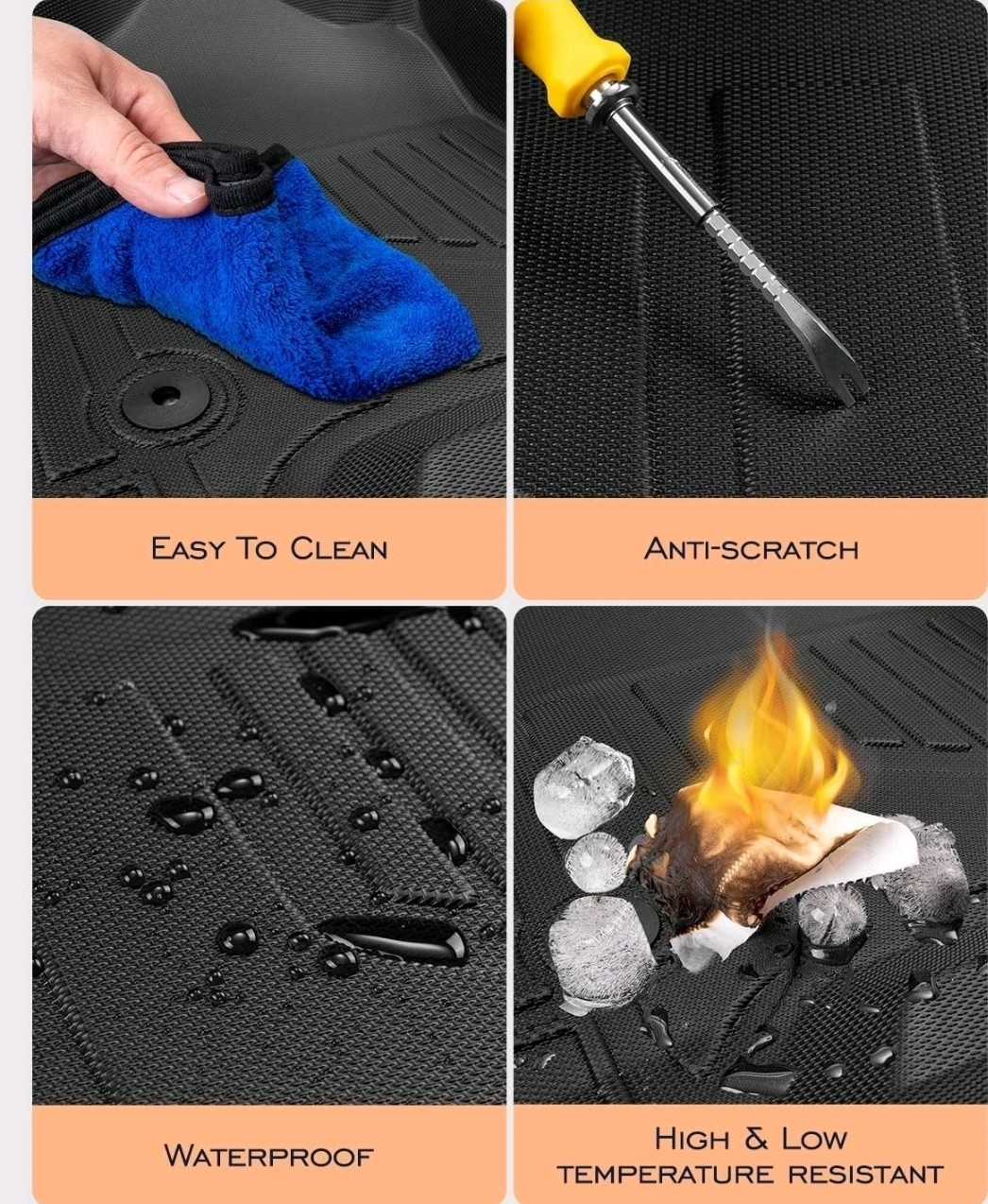 All Weather Floor Mats 2014-2018 for Chevy Silverado & GMC Sierra 1500, 2015-201