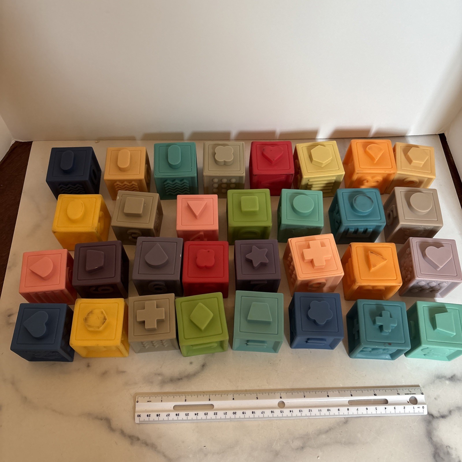 Lot of 30 Soft Building Block Toy Baby Stacking Puzzle Game Educational Sensory