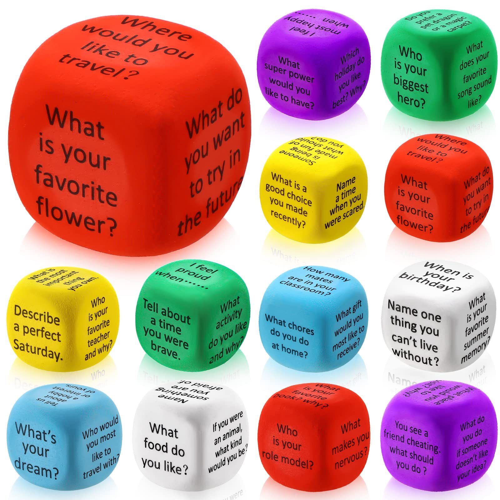 12 Pcs Learning Conversation Cubes Social Emotional Learning Activities Famil…
