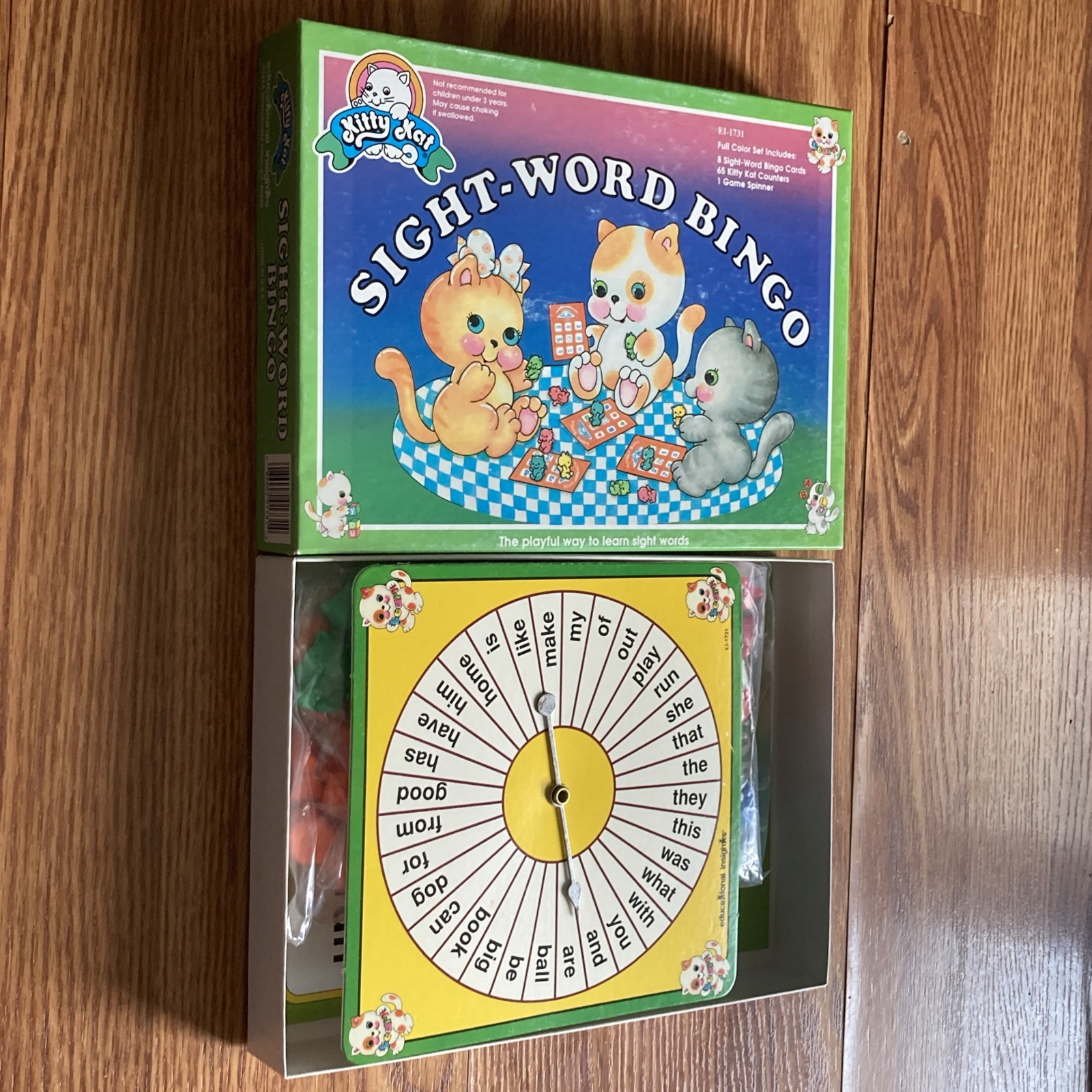 Kitty Kat Sight Word Bingo Home School Game Open Box New Vintage