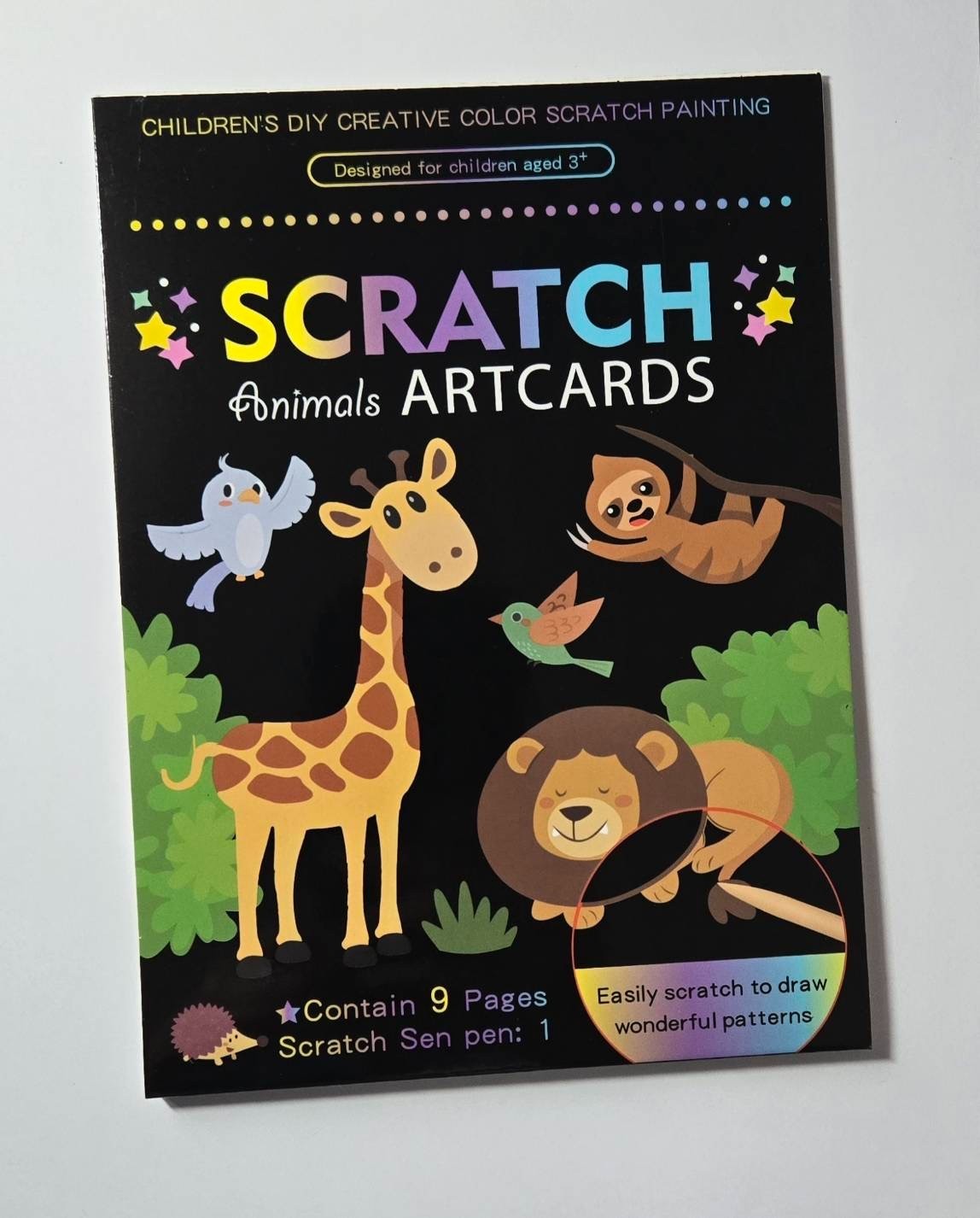 3 PCS Scratch Art Card Set Kids DIY Craft Activity Safari Space Mermaid