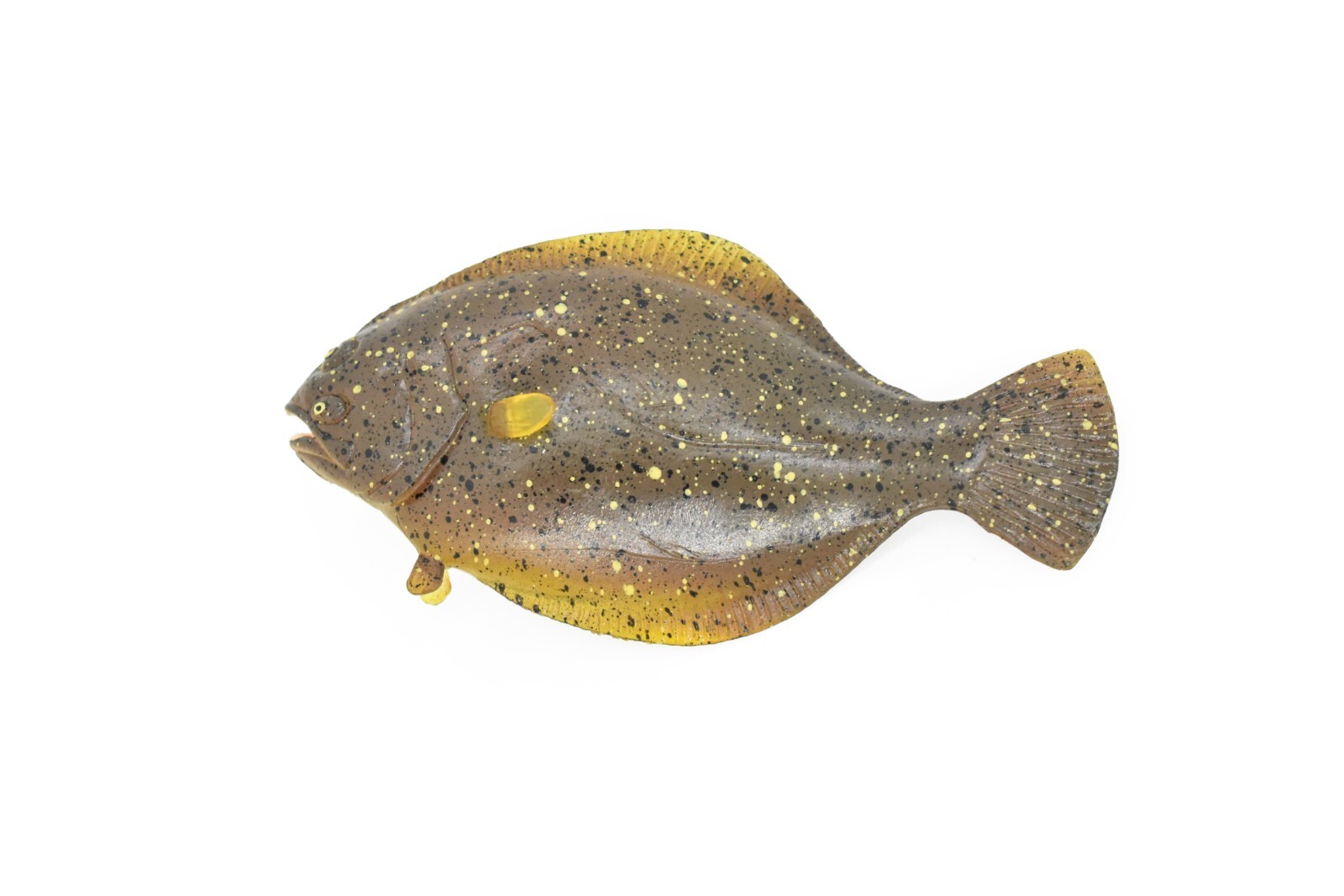 Pacific Halibut, Toy Fish, Very Realistic Rubber Model, Hand Painted Figurine 5″
