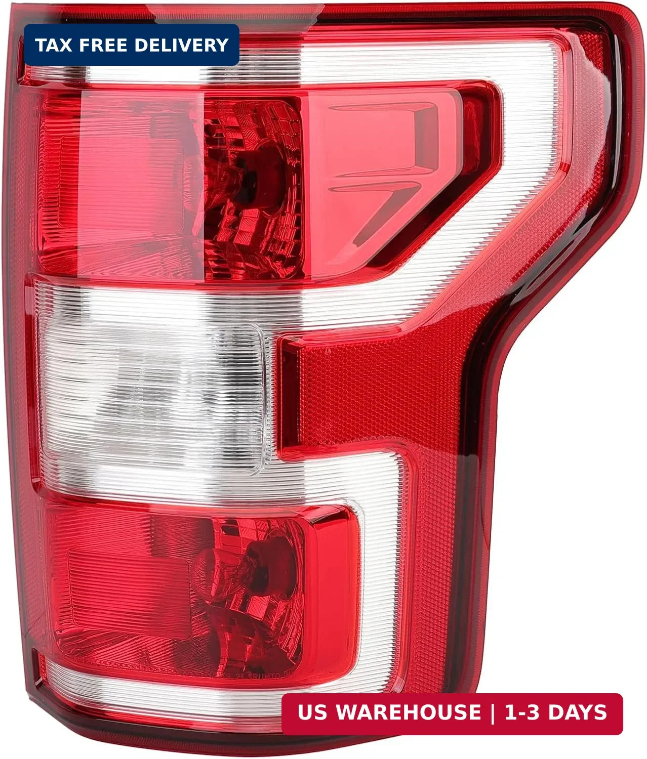 Passenger Side Tail Light Assembly Compatible with Ford F150 F-150 2018-2020 Wit