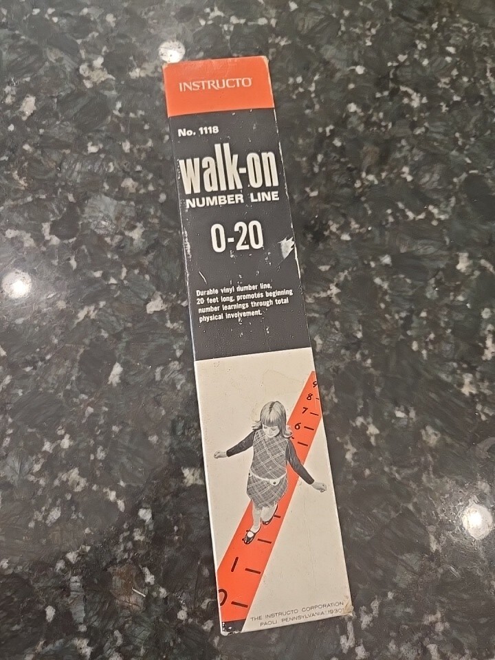 Vintage Judy Walk Red Vinyl Number Line 20 FT Original Box No 118 WInstructions