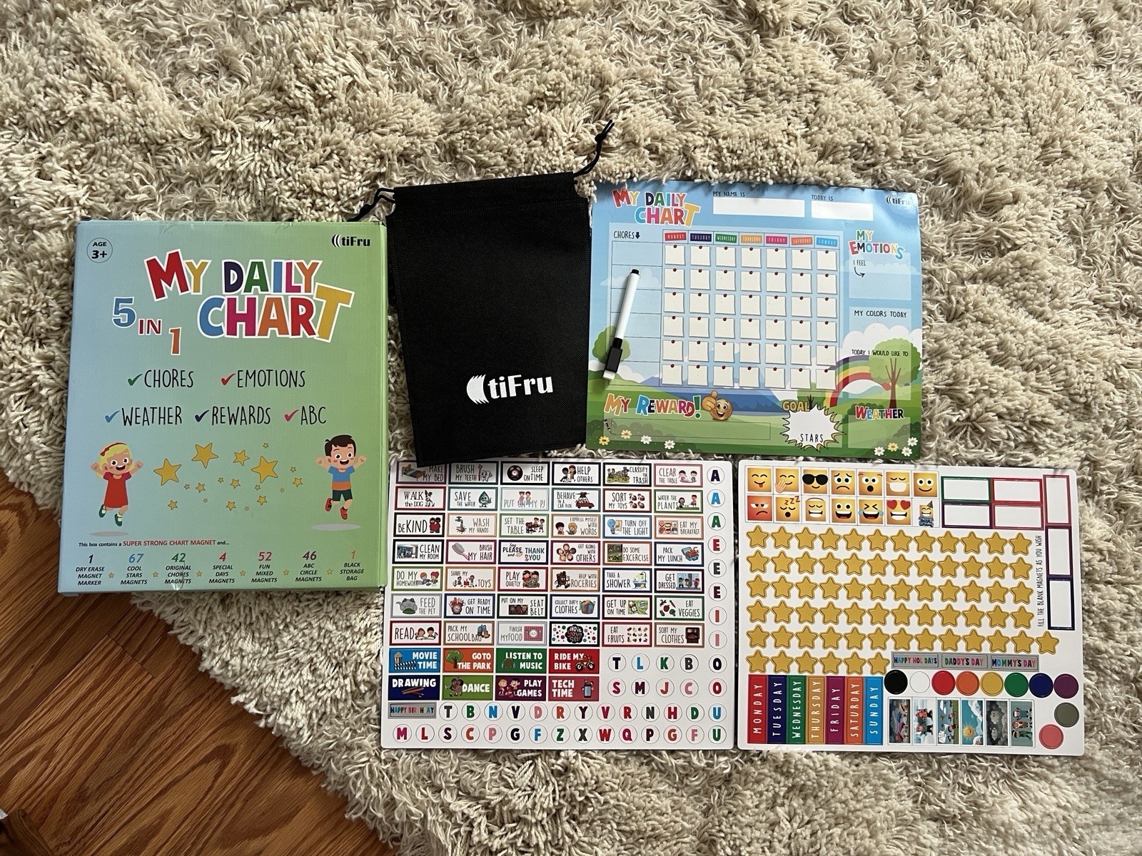 My Daily Chore Chart: 5 in 1 Chore Chart for Kids 3+ Magnetic