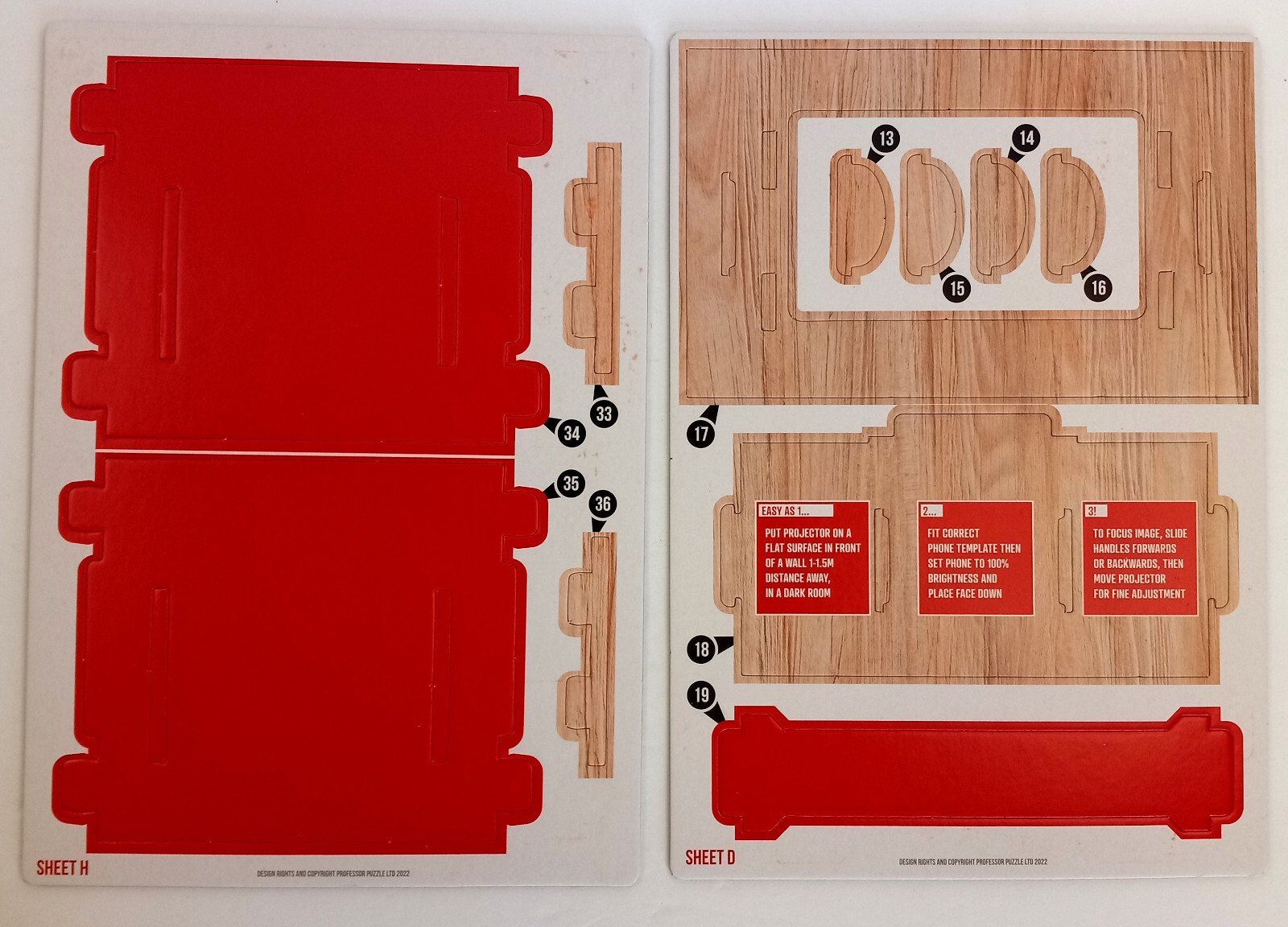 SmartPhone Projector Professor Puzzle B200 Cardboard Build Your Own open box