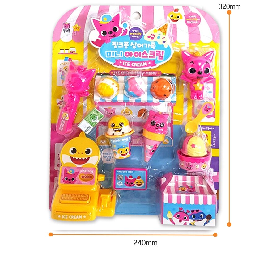 Pinkfong Baby Shark Family Mini Icecream Shop Role Pretend Play Korean Animation