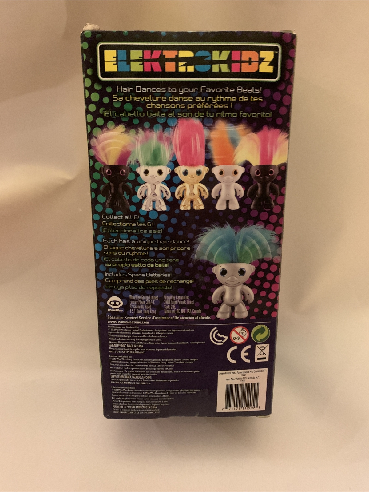 WowWee ElectroKidz Toy, Matte Silver 1205 Dancing Hair Troll New In Box
