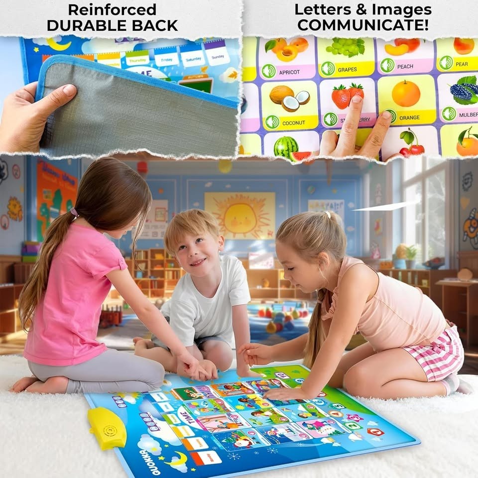 QUOKKA Interactive Learning Posters 4 In 1 Set Homeschooling Preschool School