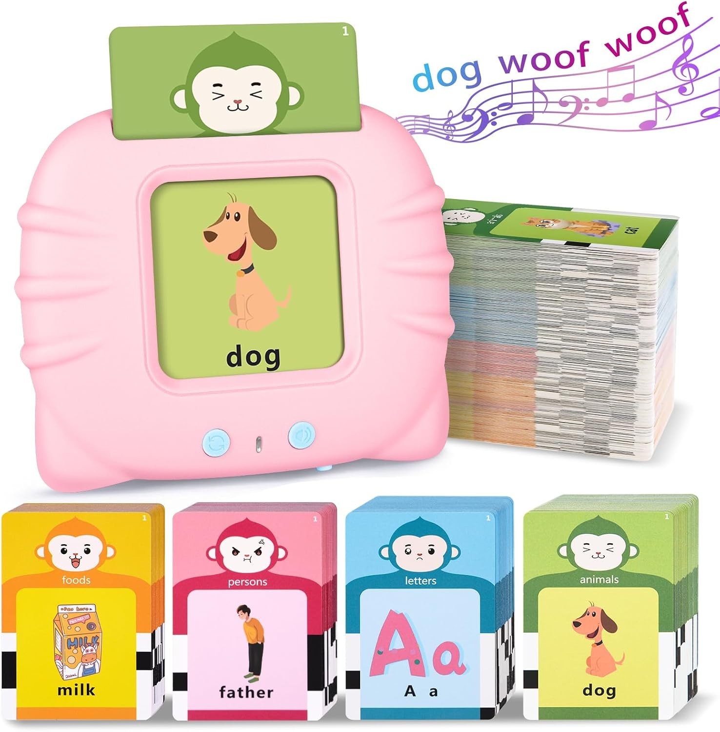 Talking Flash Cards for Toddlers 1-4 Year Olds, Montessori Language 224 WORDS
