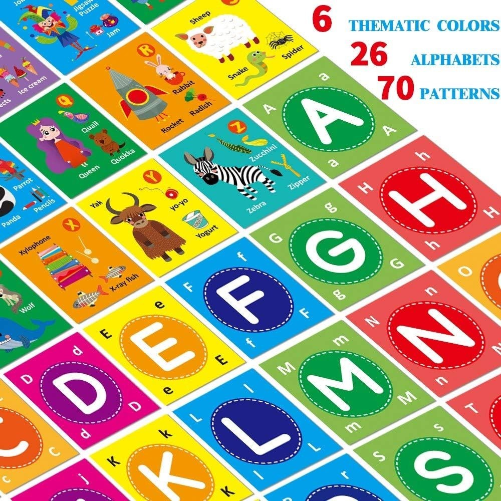 Non-Toxic Fabric Alphabet Cards for Babies – Interactive Learning Set of 26