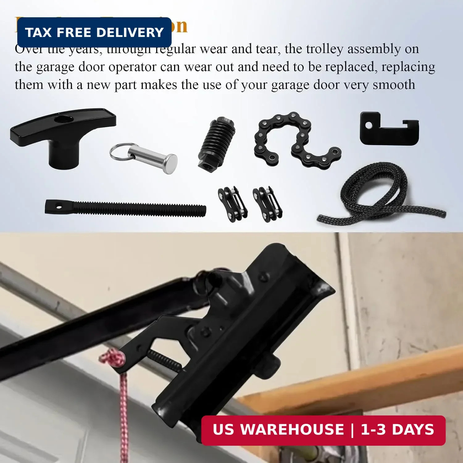 41B4103 Tensioner Assembly with Bolt and Master Links Fit for Chamberlain | Belt