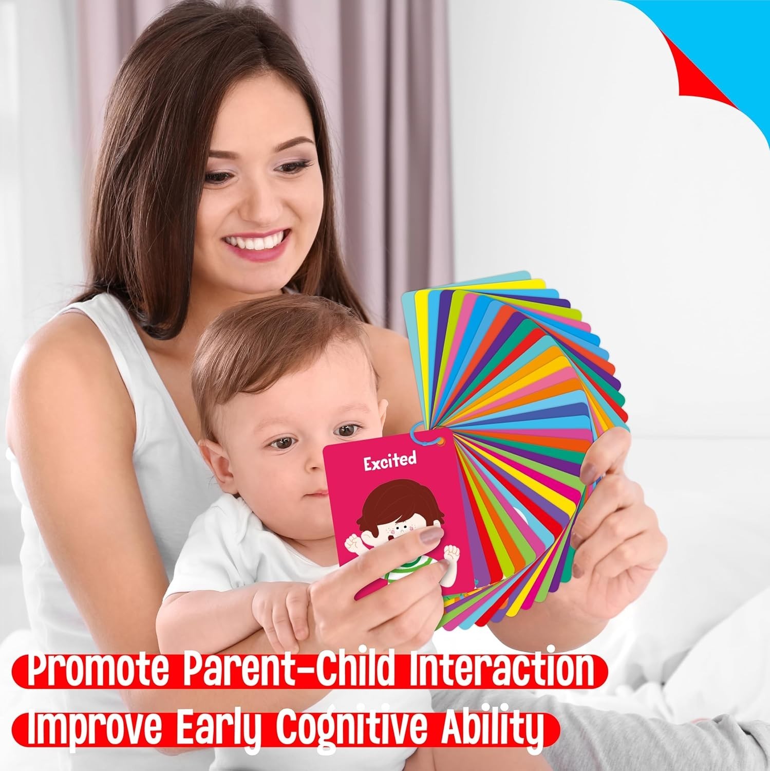 Double-Sided Kids Emotion Flashcards – 50 Cartoon Faces & Skills for Therapy
