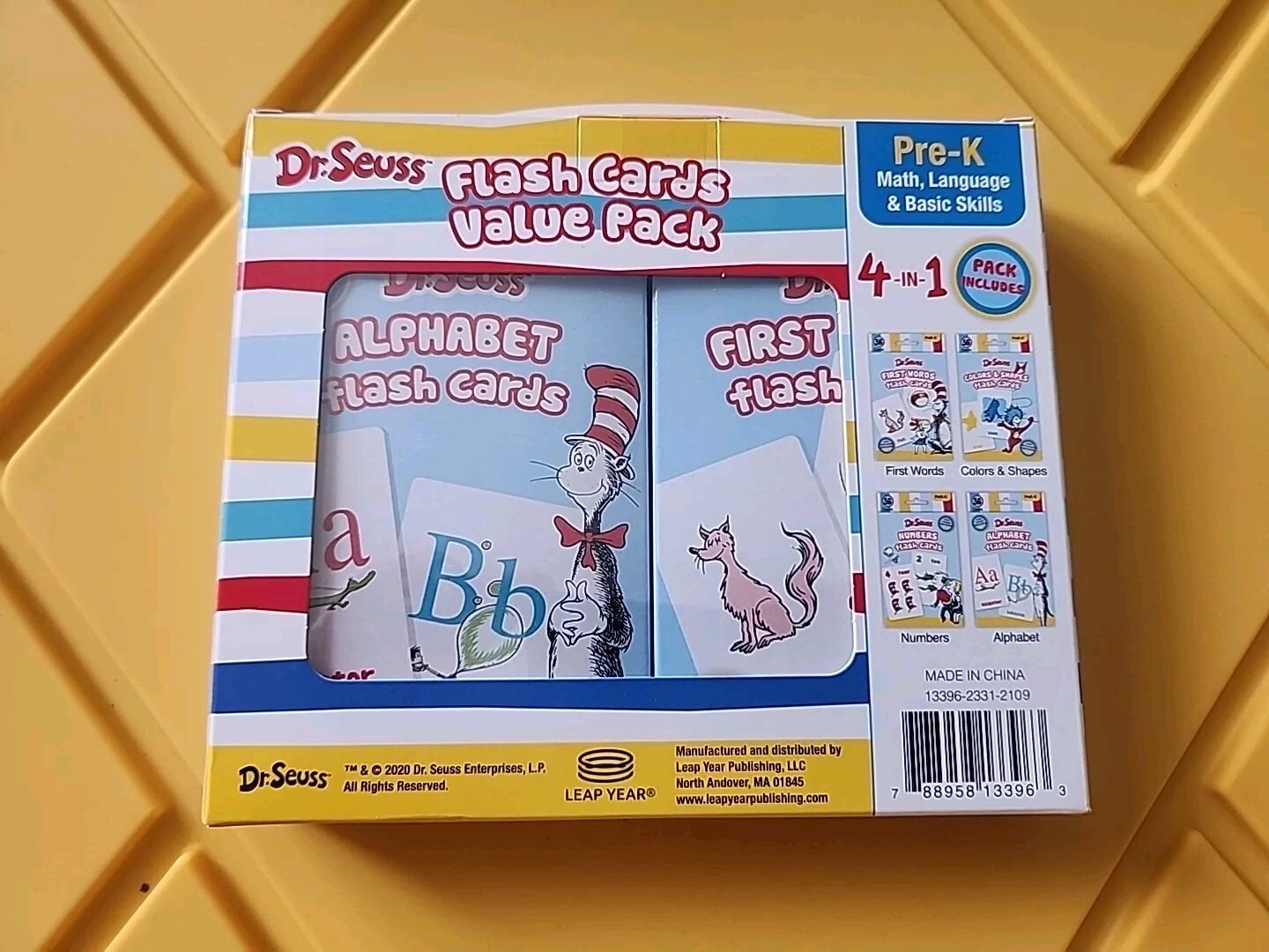 Dr. Seuss Flash Cards 4 Boxes Pre-K 1st Words Alphabet Colors Numbers Shapes New
