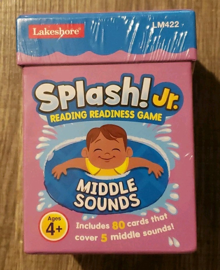 Lakeshore Splash Jr MIDDLE SOUNDS Cards Reading Game Ages 4+ New