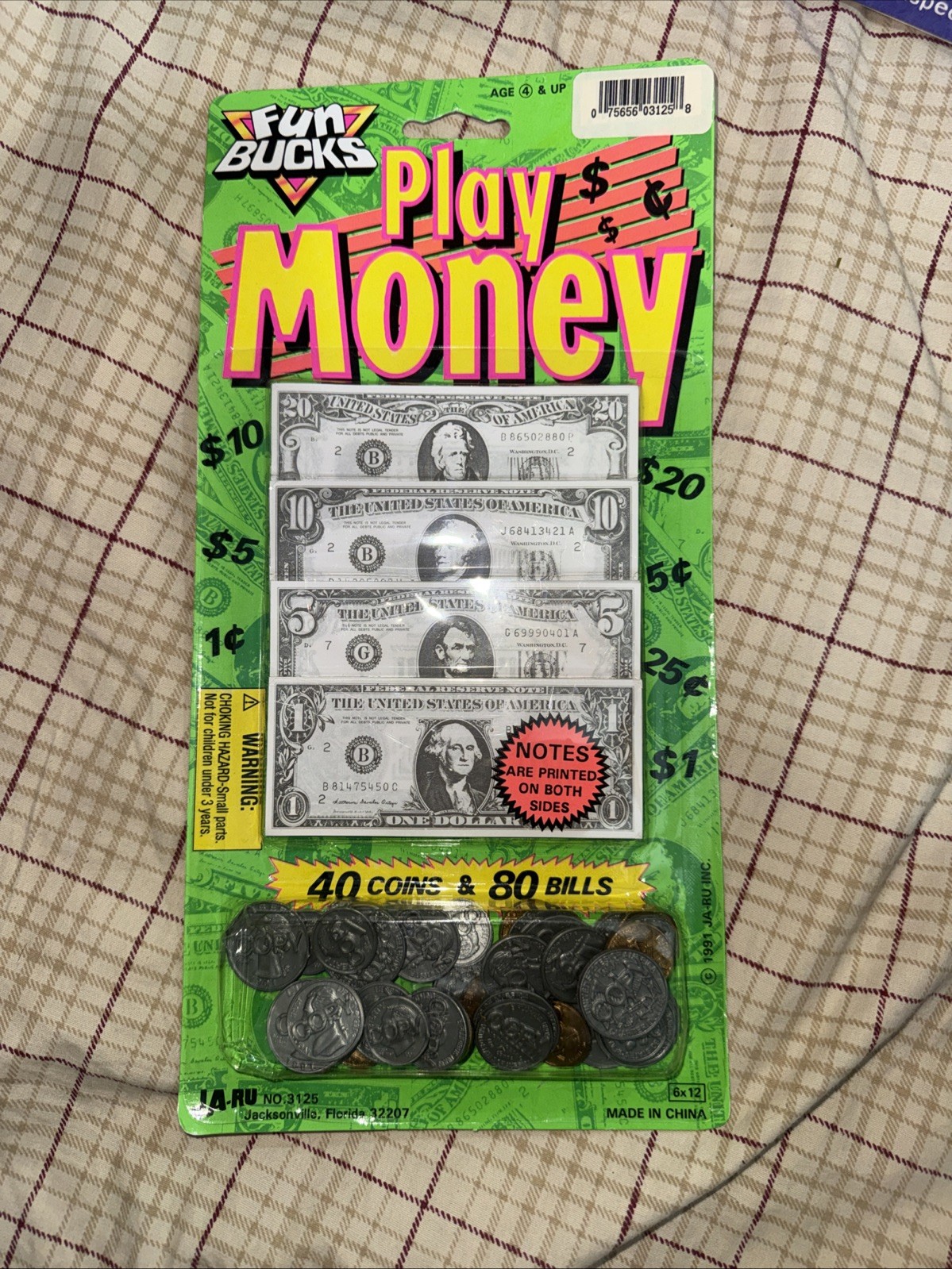 Play Cash Toy Money – Coins and Bills – with Money Clip NEW!! (HOME76)